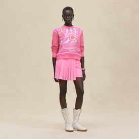 "Candy Libris" long-sleeve twillaine sweater