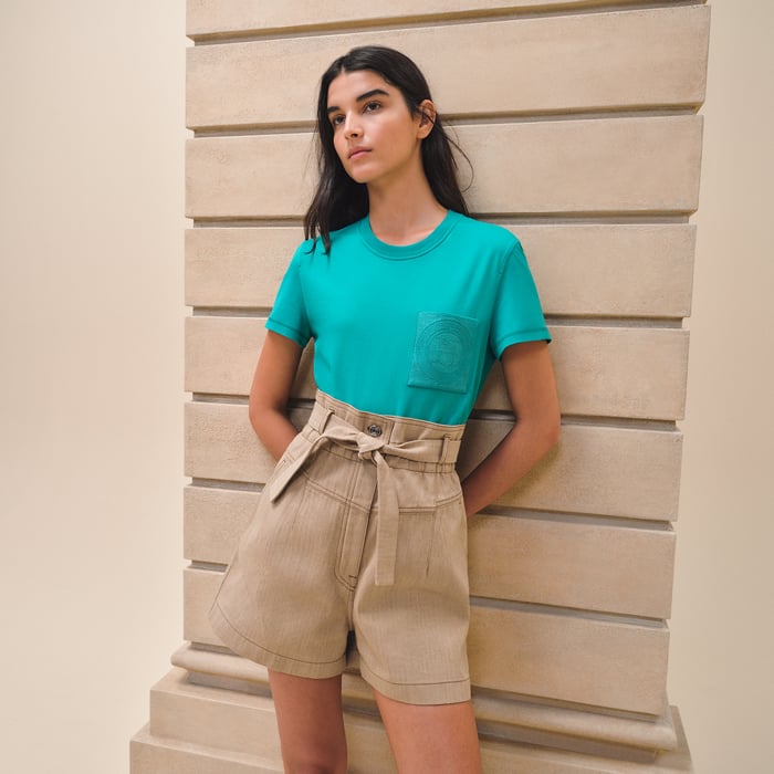 Vert Émeraude Embroidered Pocket T-shirt