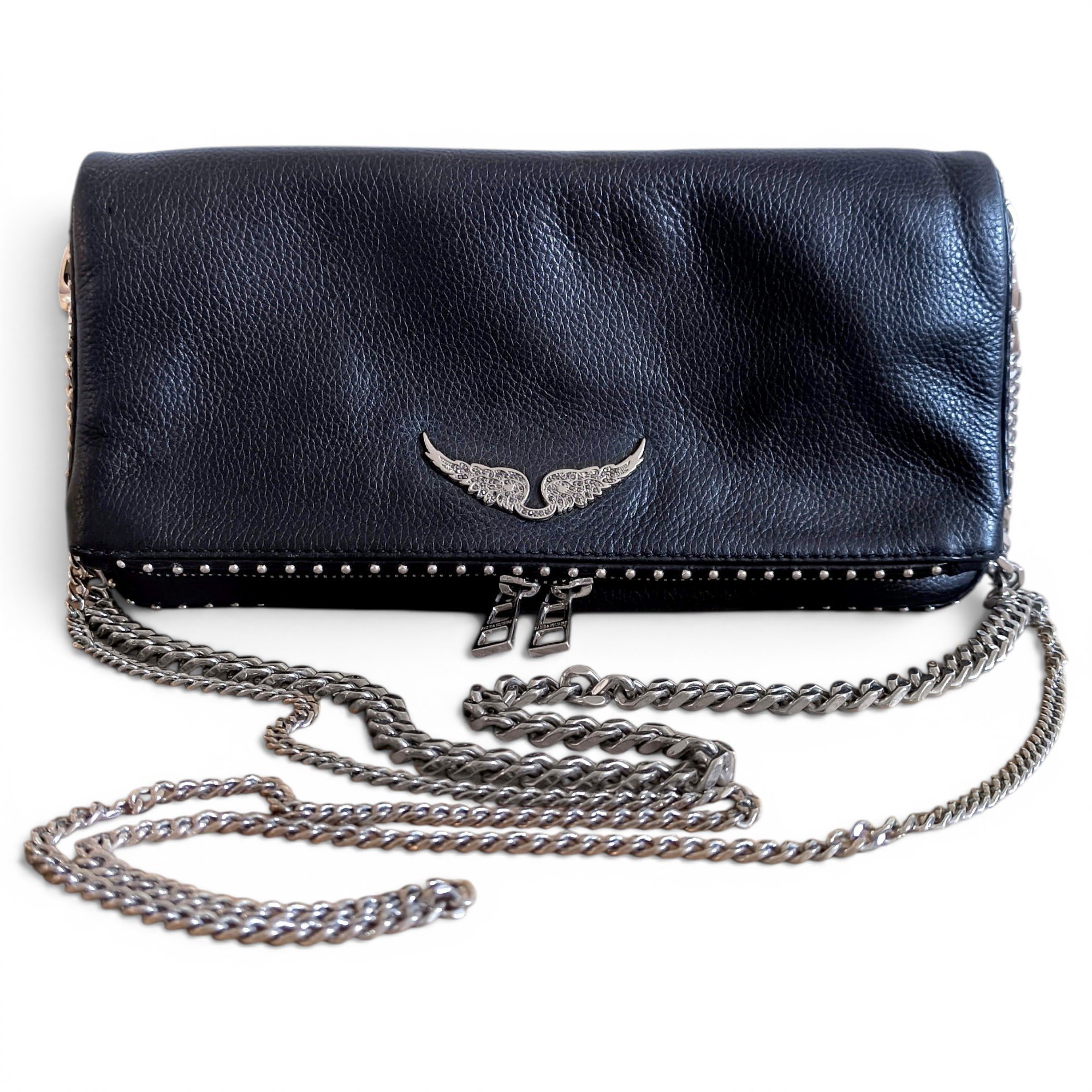 Rock leather clutch bag