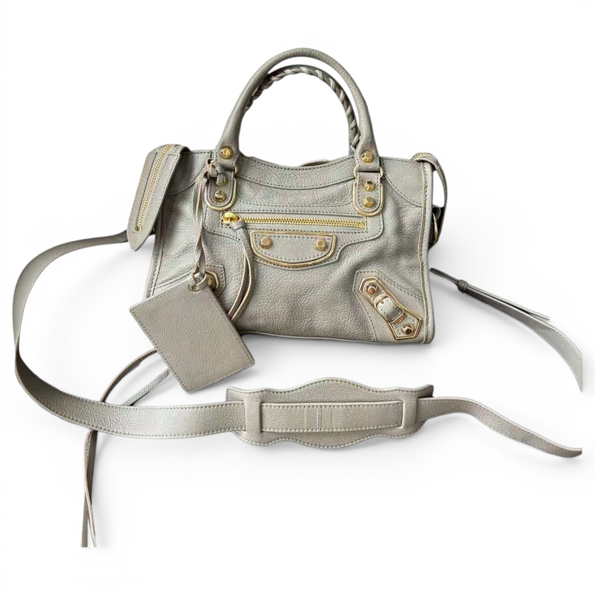 Classic Metalic leather handbag