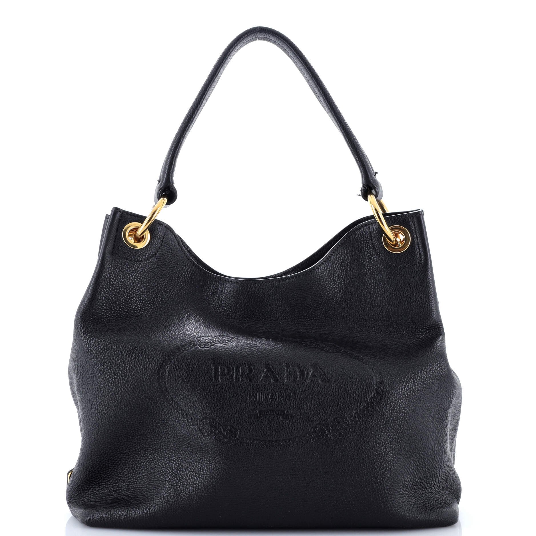 Logo Hobo Embossed Vitello Daino Medium
