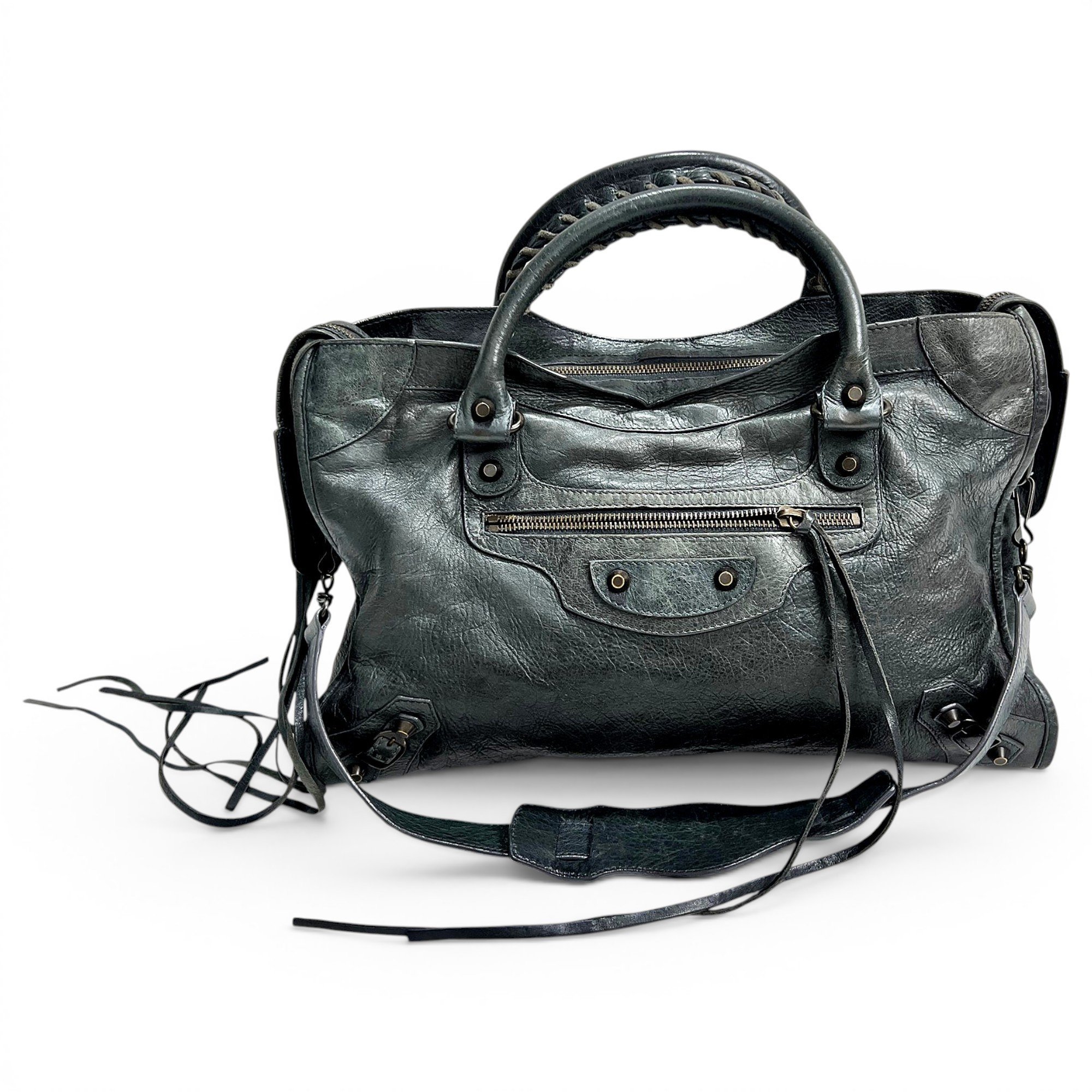 City leather handbag