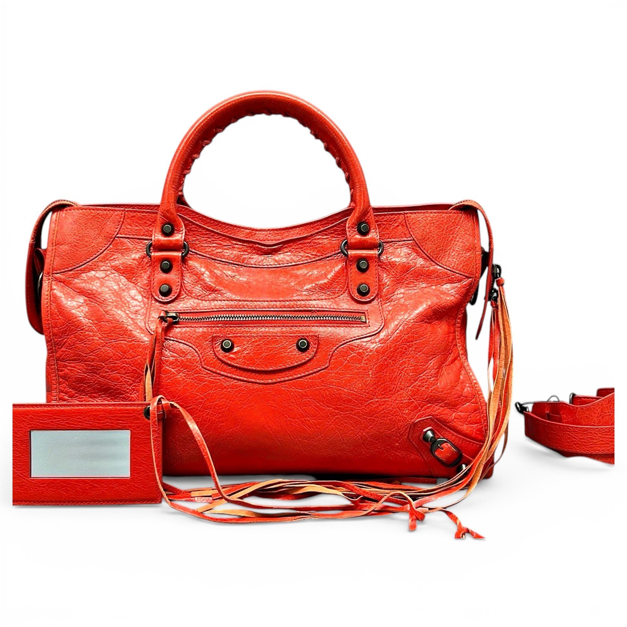 City leather handbag