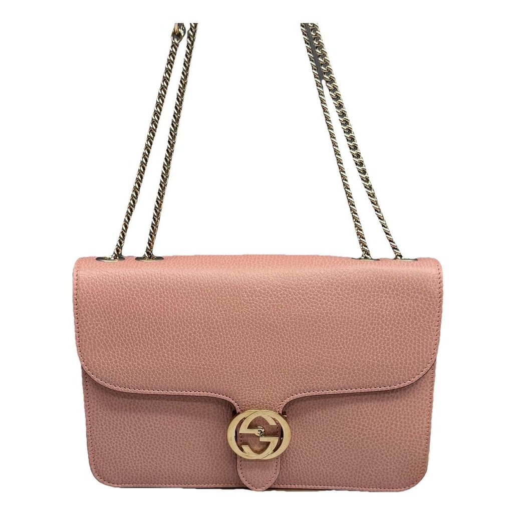 Interlocking leather handbag