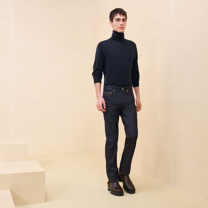 Indigo Jeans With Shadow Pockets