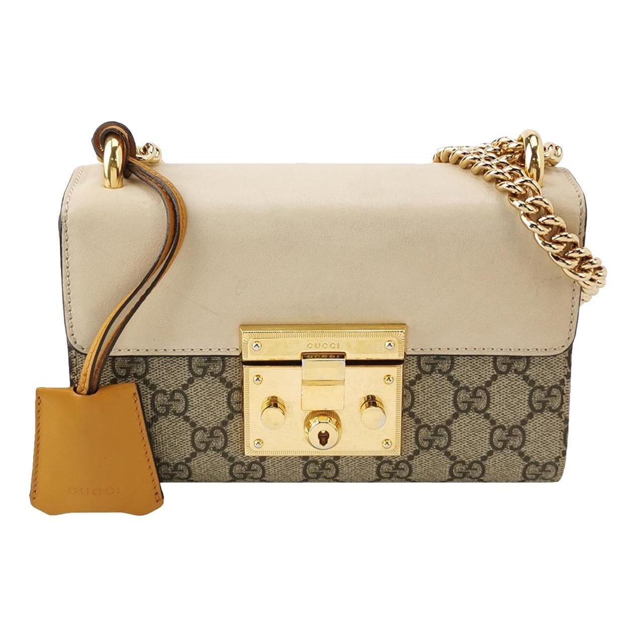 Padlock leather handbag