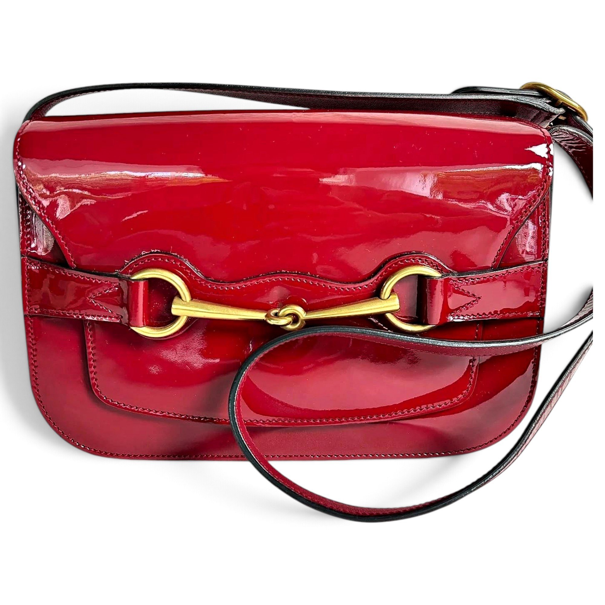 Horsebit 1955 patent leather handbag