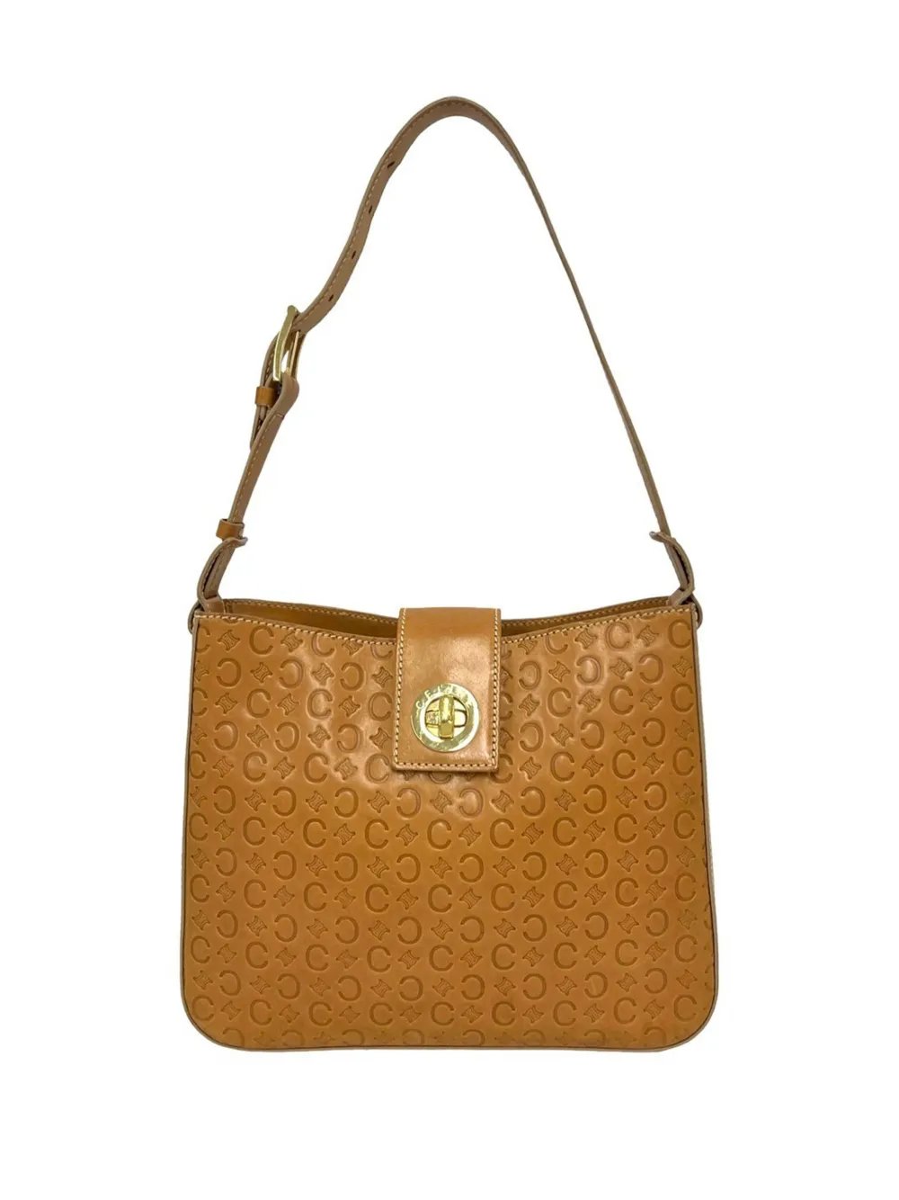 2000 CELINE C Macadam Blazon Triomphe leather Brown 41460 shoulder bag