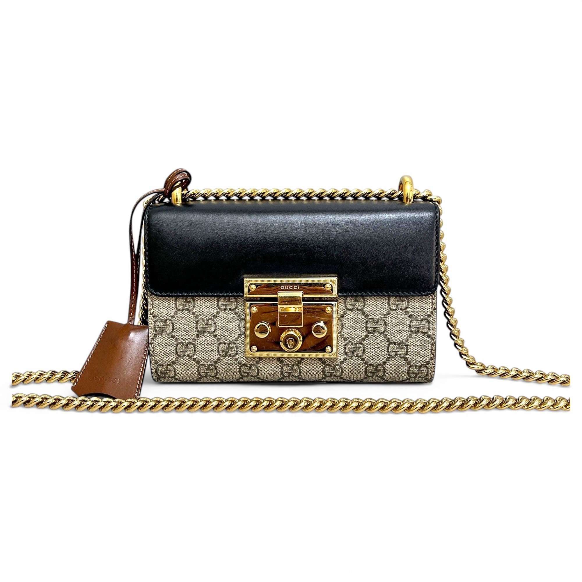 Padlock leather handbag