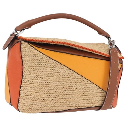 Puzzle leather handbag
