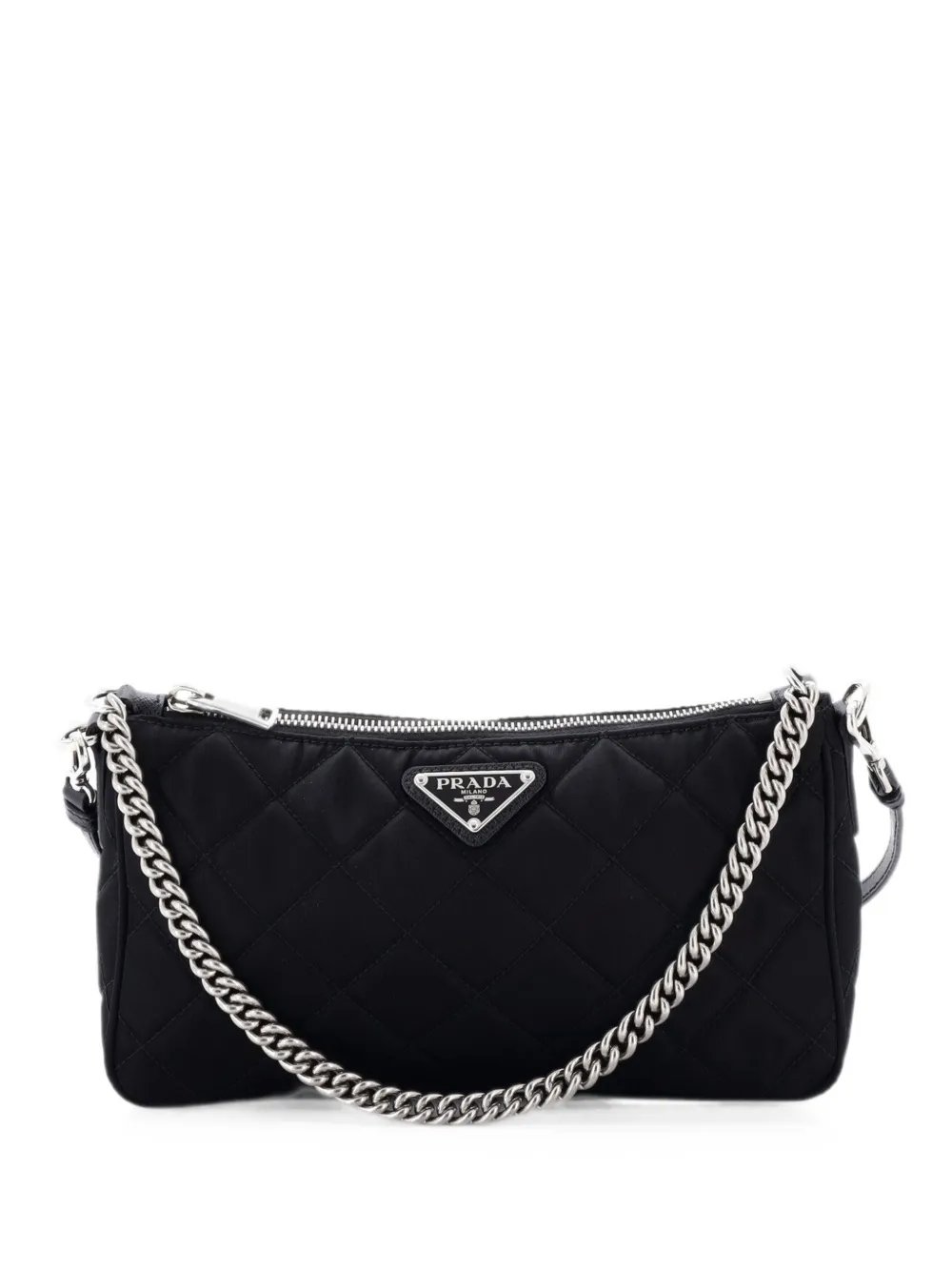 Prada Chain Zip Shoulder Bag Quilted Tessuto Small crossbody bag