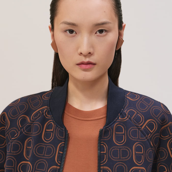 Bleu Gabier "Chaine d'Ancre" Quilted Bomber Jacket