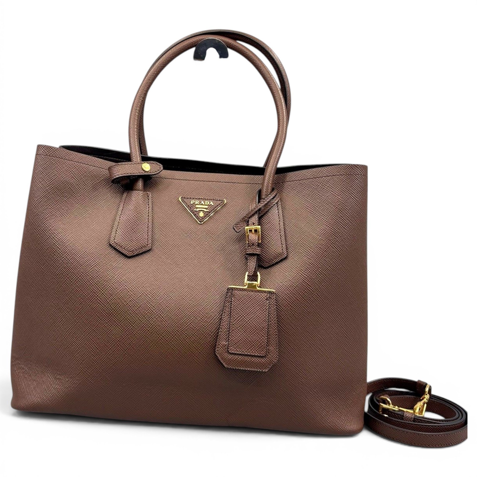 Double leather tote