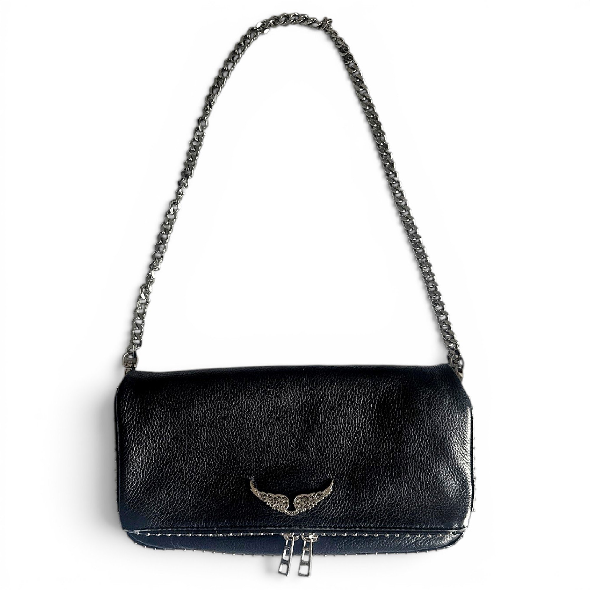 Rock leather clutch bag