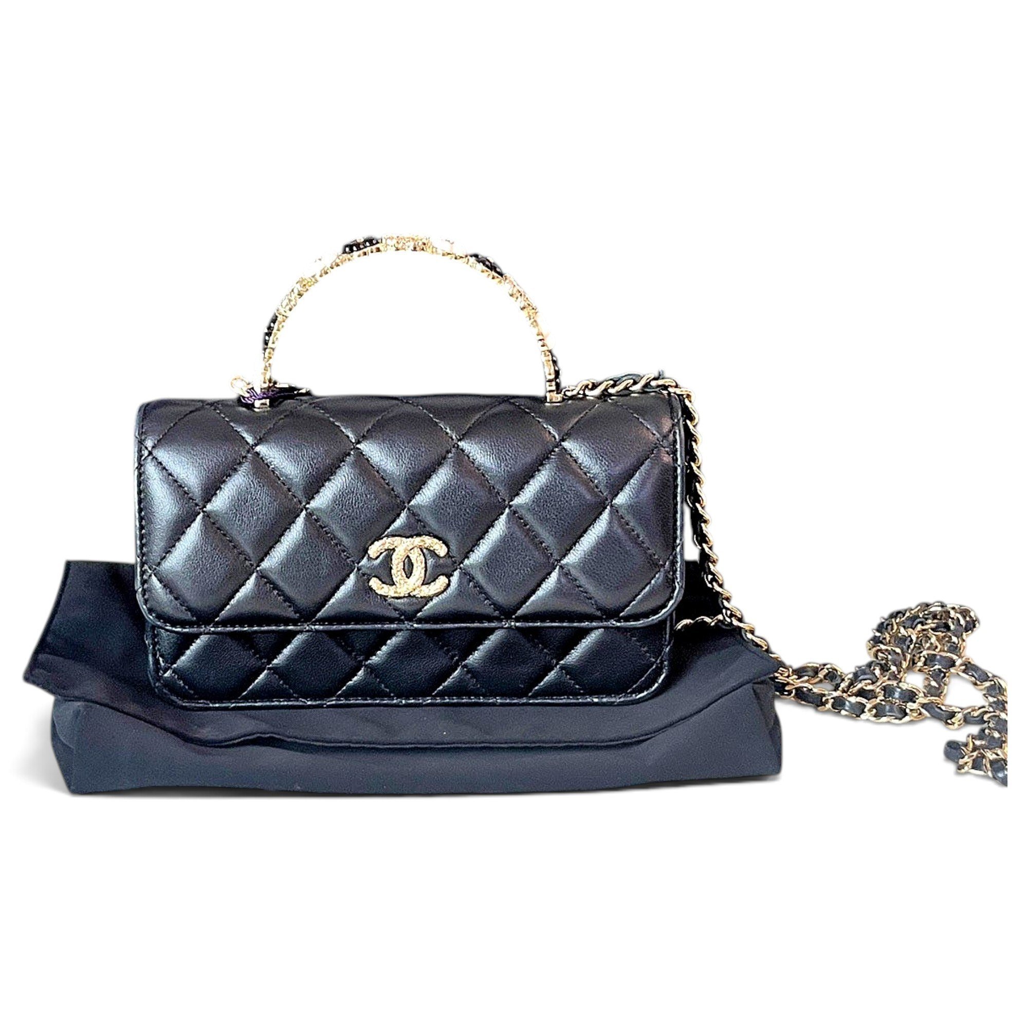 Wallet On Chain leather handbag