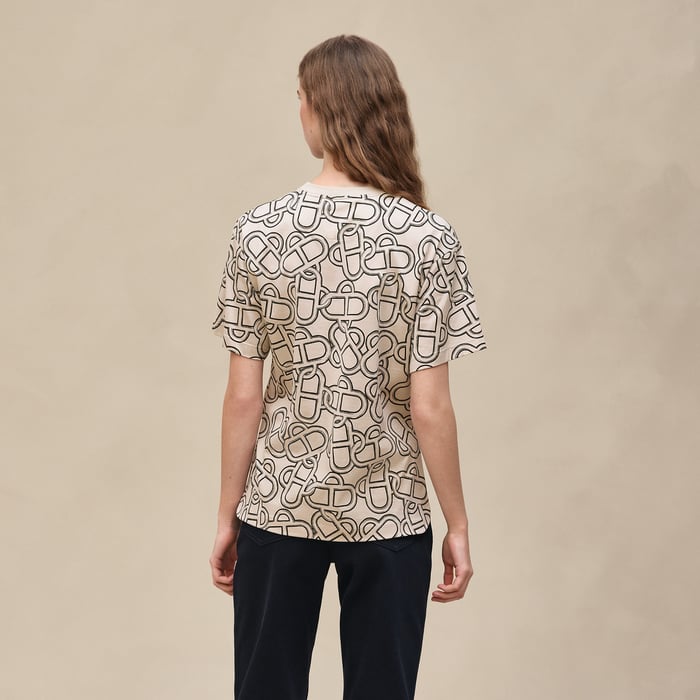Beige Pierre d'Istrie "Maillon Equestre" Maxi T-shirt