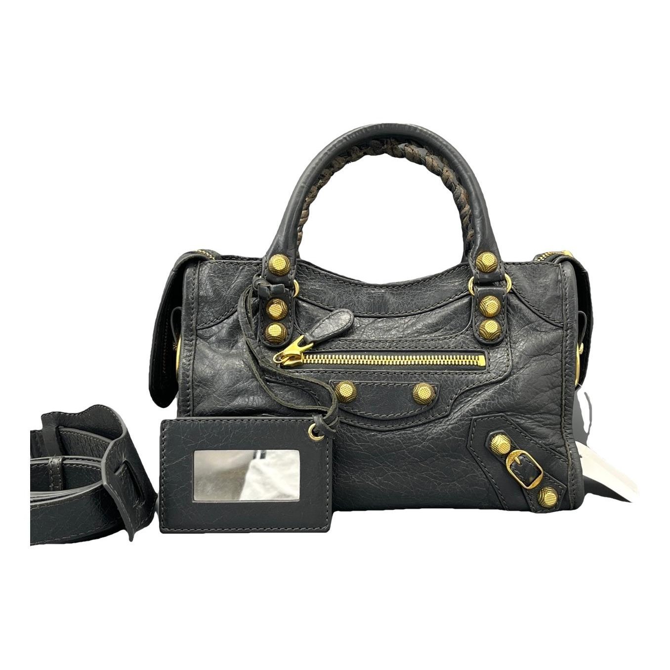 City leather handbag