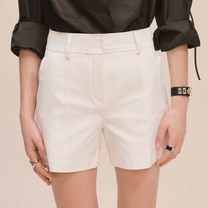 Blanc Naturel Double Cotton Twill Shorts