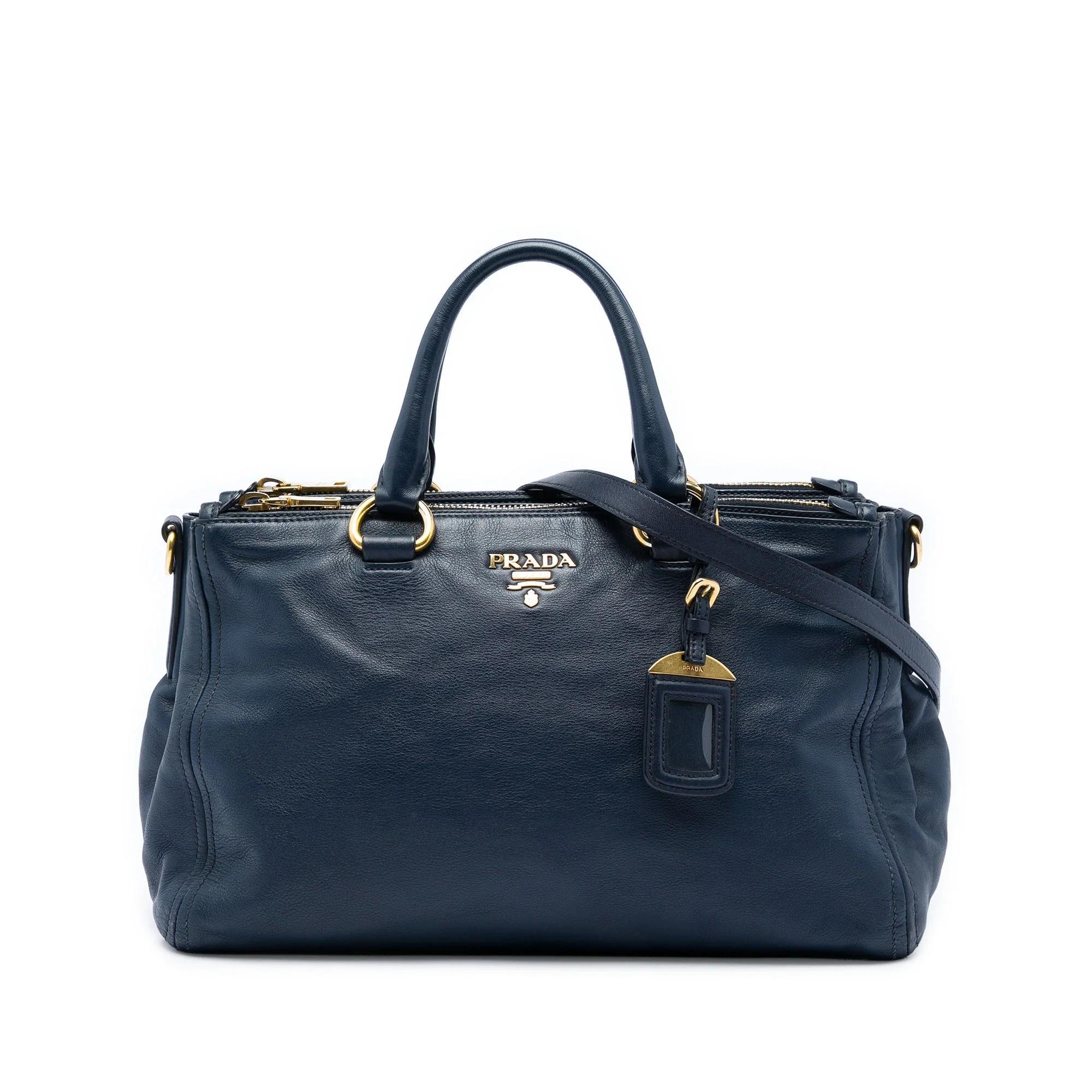 Double leather satchel