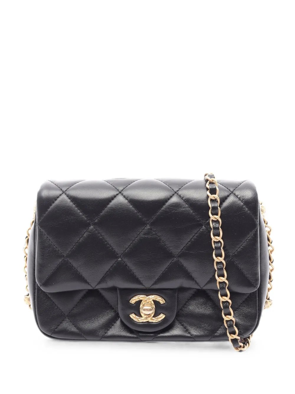 Matelassé flap shoulder bag