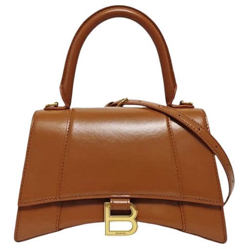 Hourglass leather handbag
