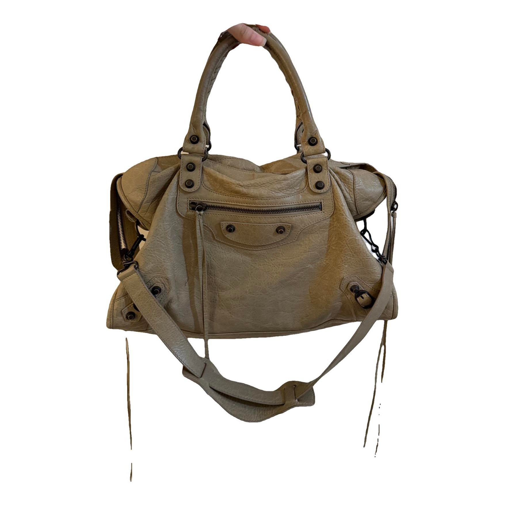 City leather handbag