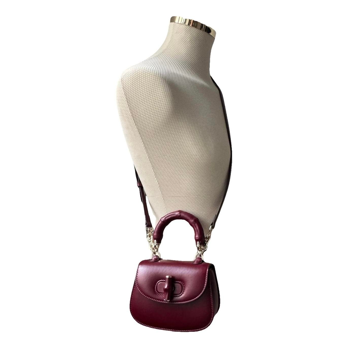 Convertible Bamboo Top Handle leather handbag