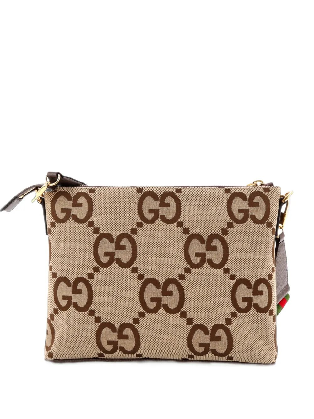 Zip Messenger Bag Jumbo GG Canvas crossbody bag
