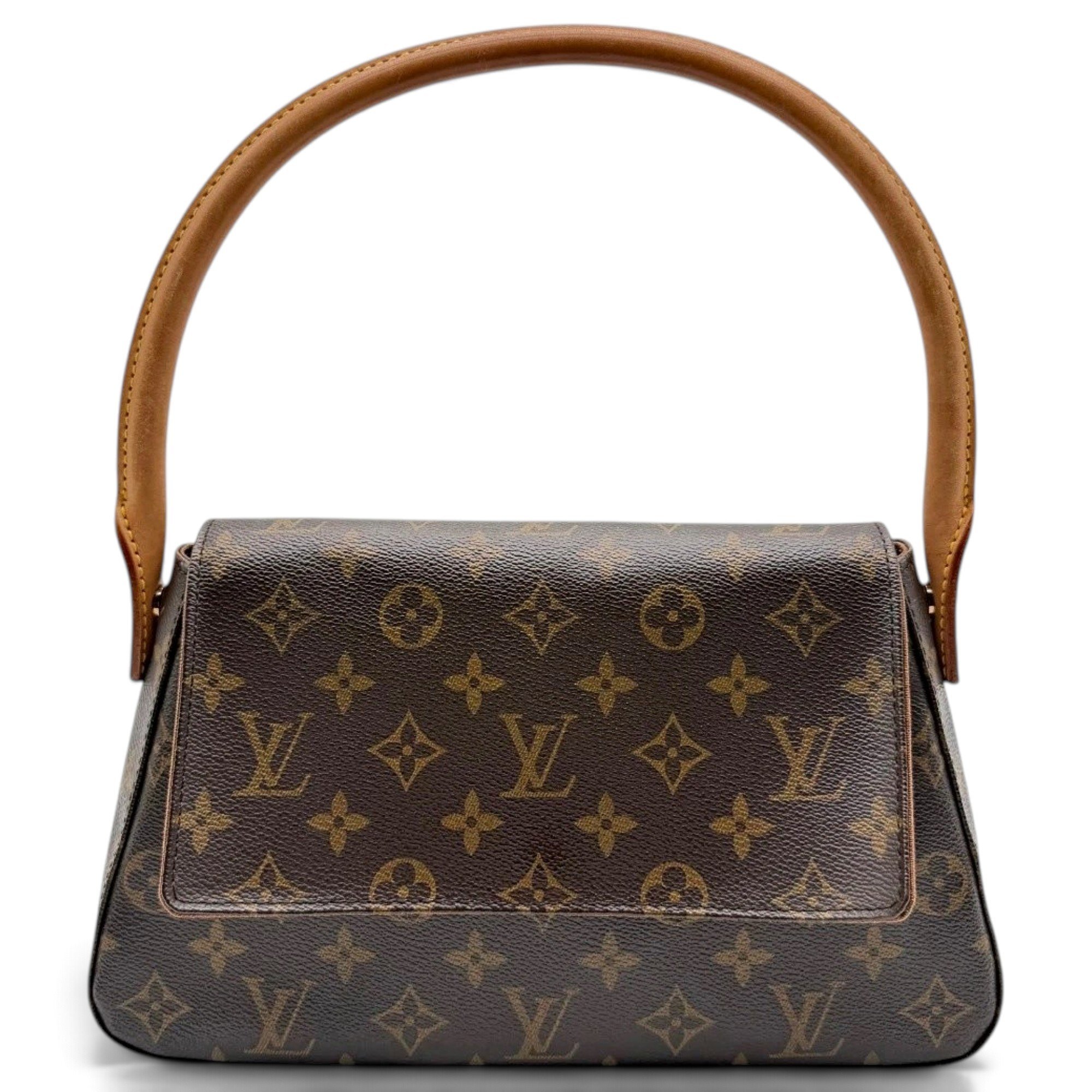 Looping leather handbag