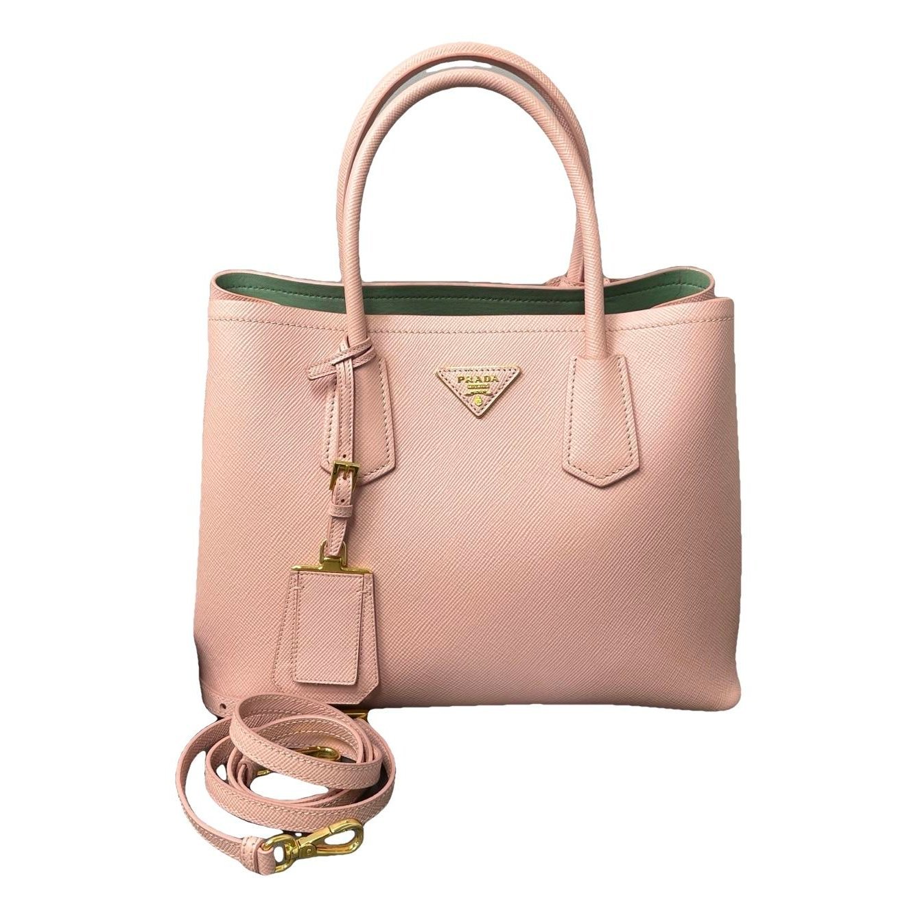 Double leather handbag