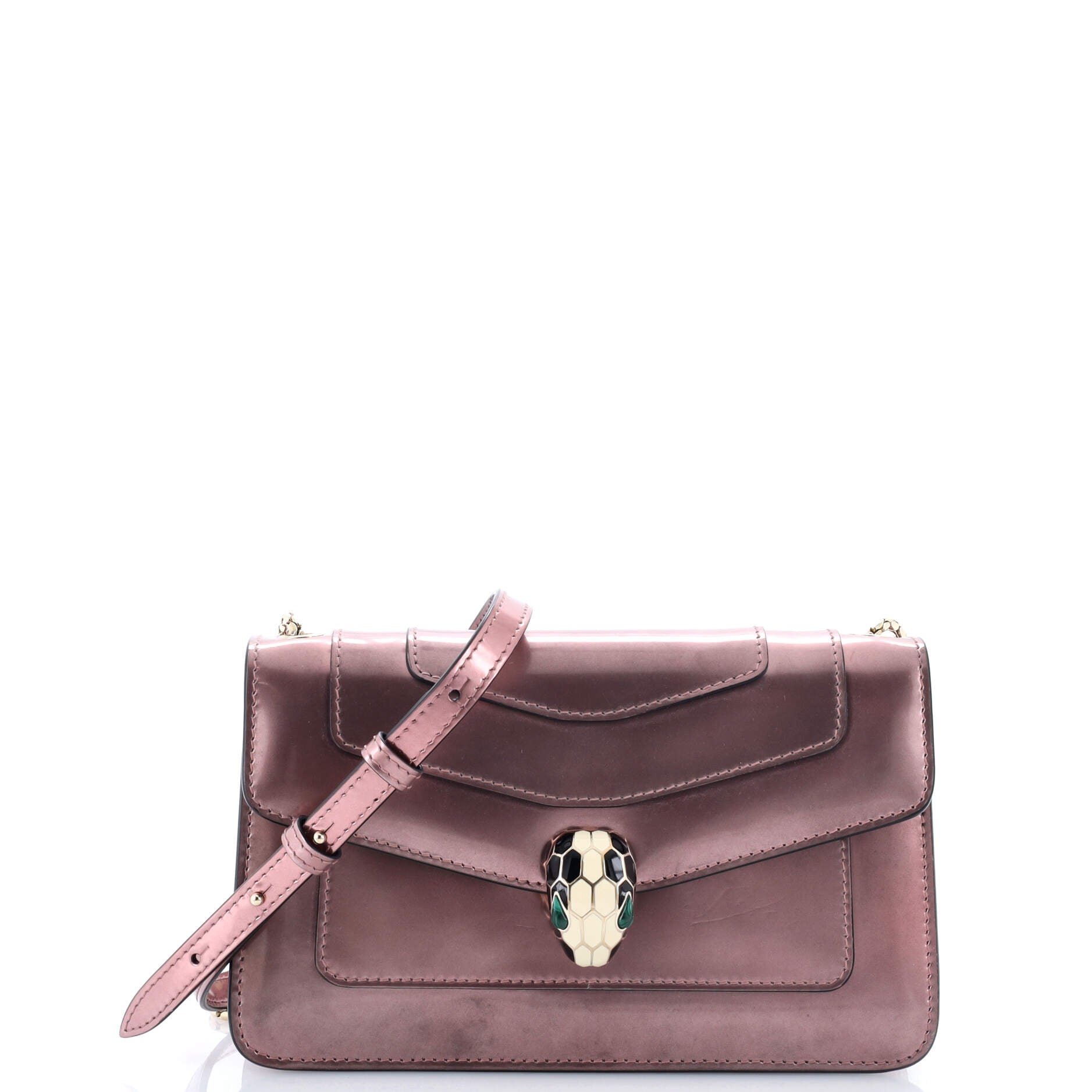 Bvlgari Serpenti Forever Shoulder Bag Metallic Leather Small