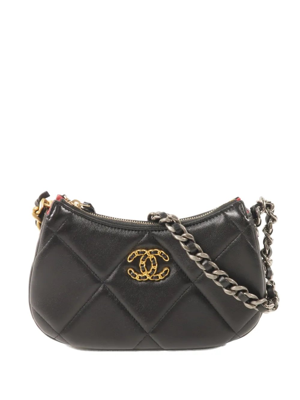 C19 diamond-quilted shoulder bag