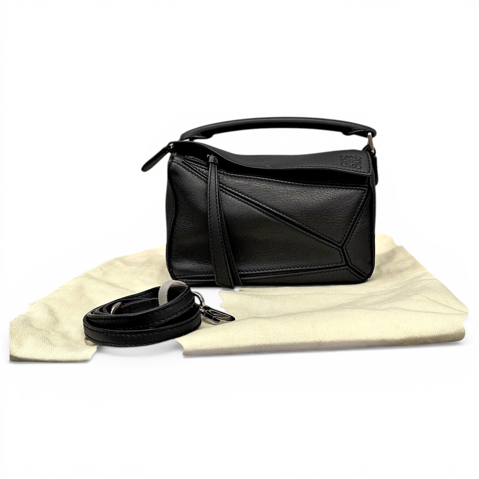 Puzzle leather handbag