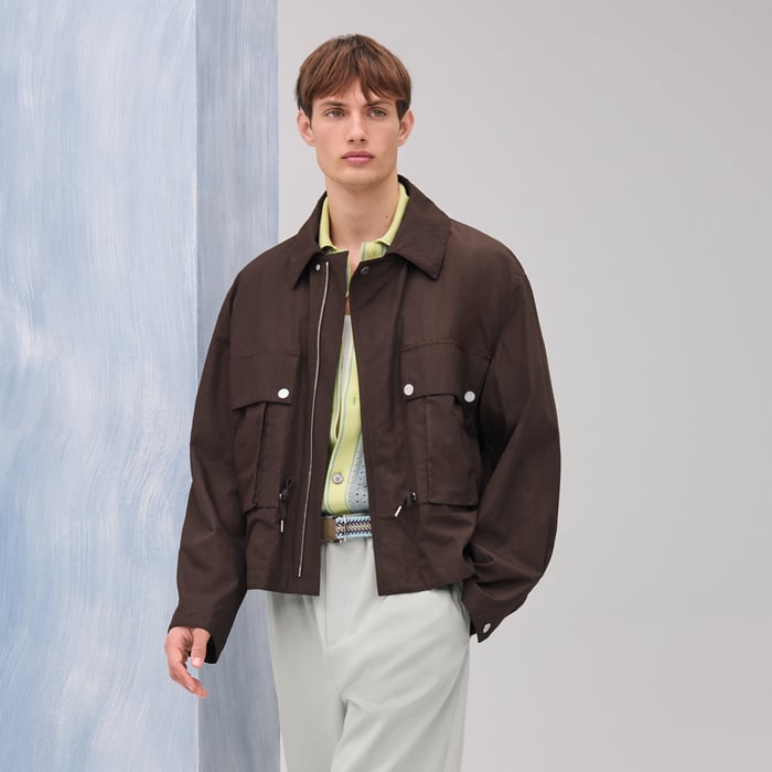 Cacao Zipped Straight Cut Jacket