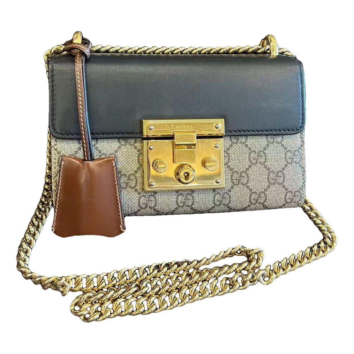 Padlock leather crossbody bag