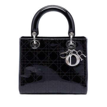 Patent Leather Medium Patent Cannage Stitched Lady Dior