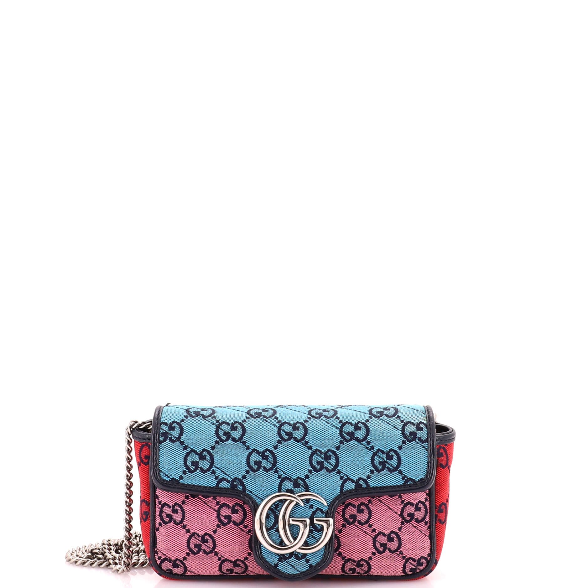 GG Marmont Flap Bag Diagonal Quilted GG Canvas Super Mini