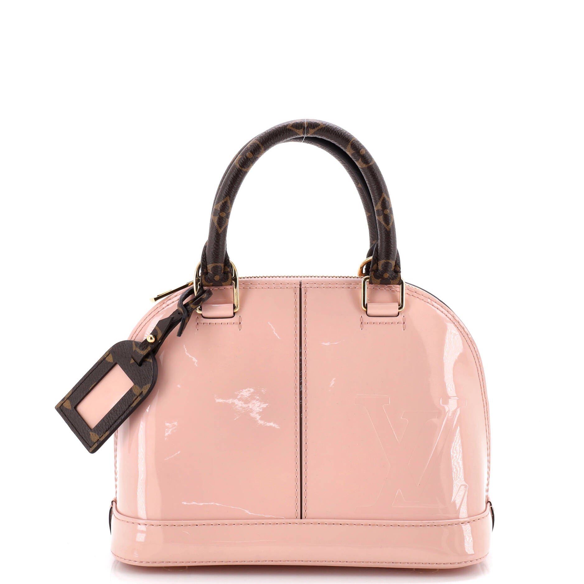 Louis Vuitton Alma Handbag Vernis with Monogram Canvas BB