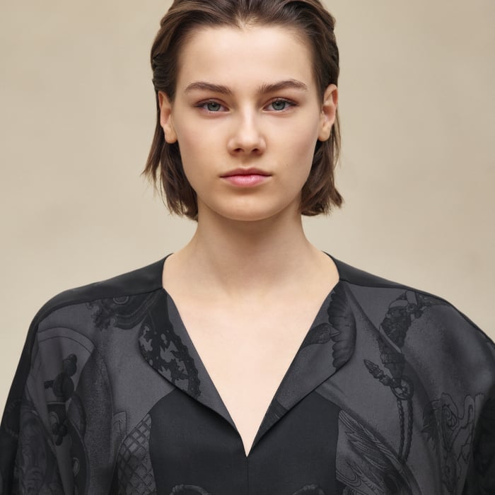 Noir "Soleil De Soie Poudre" Classic Caftan