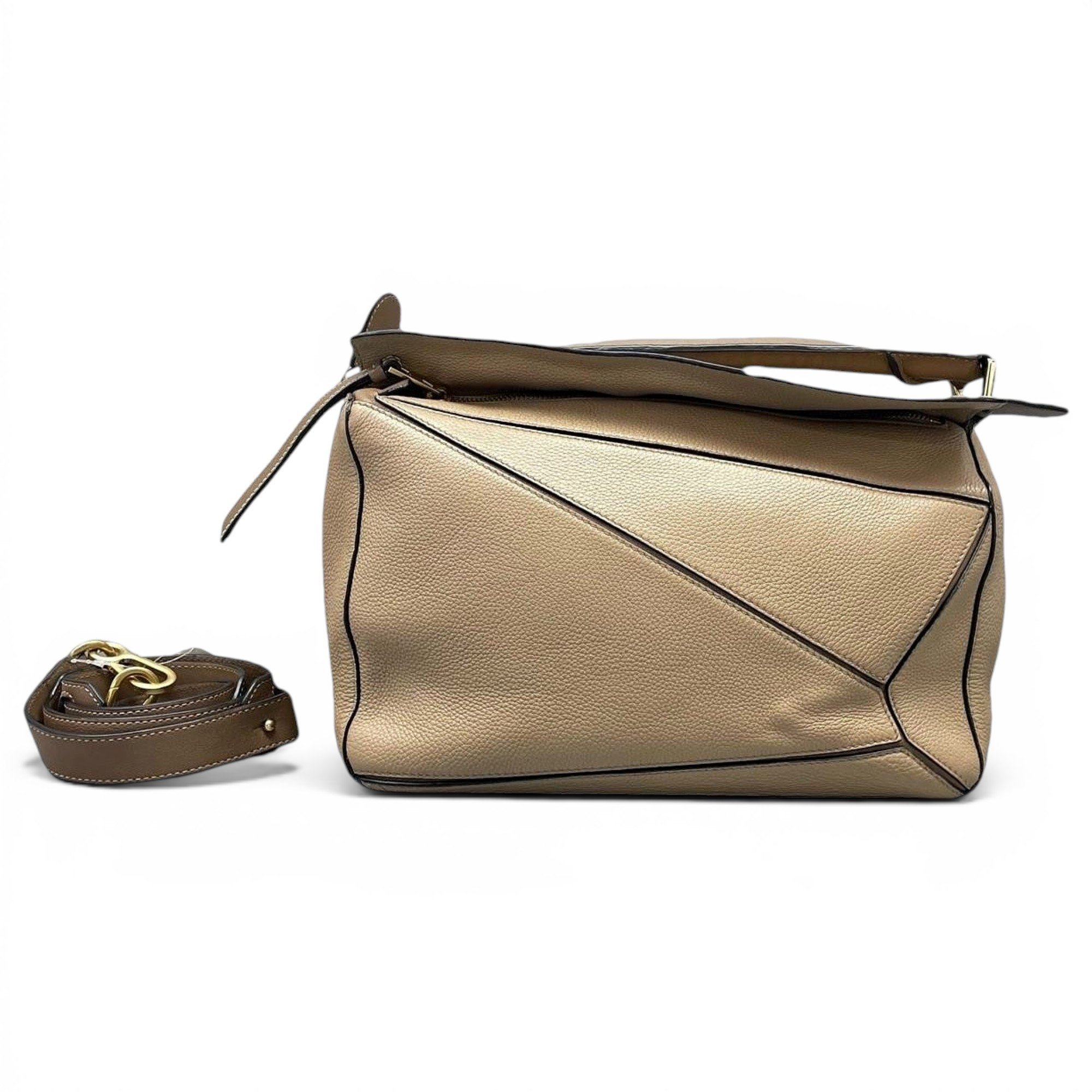 Puzzle leather handbag