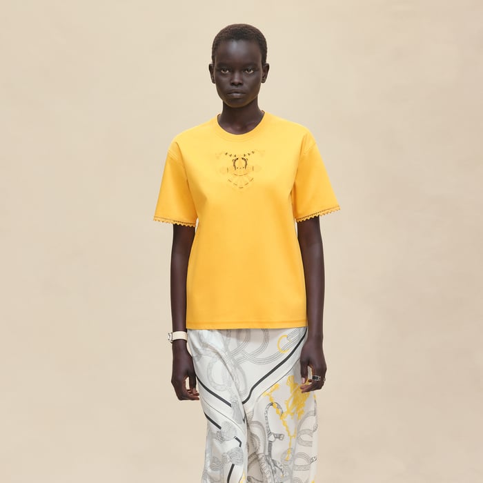 Jaune Mimosa Embroidered Maxi T-shirt