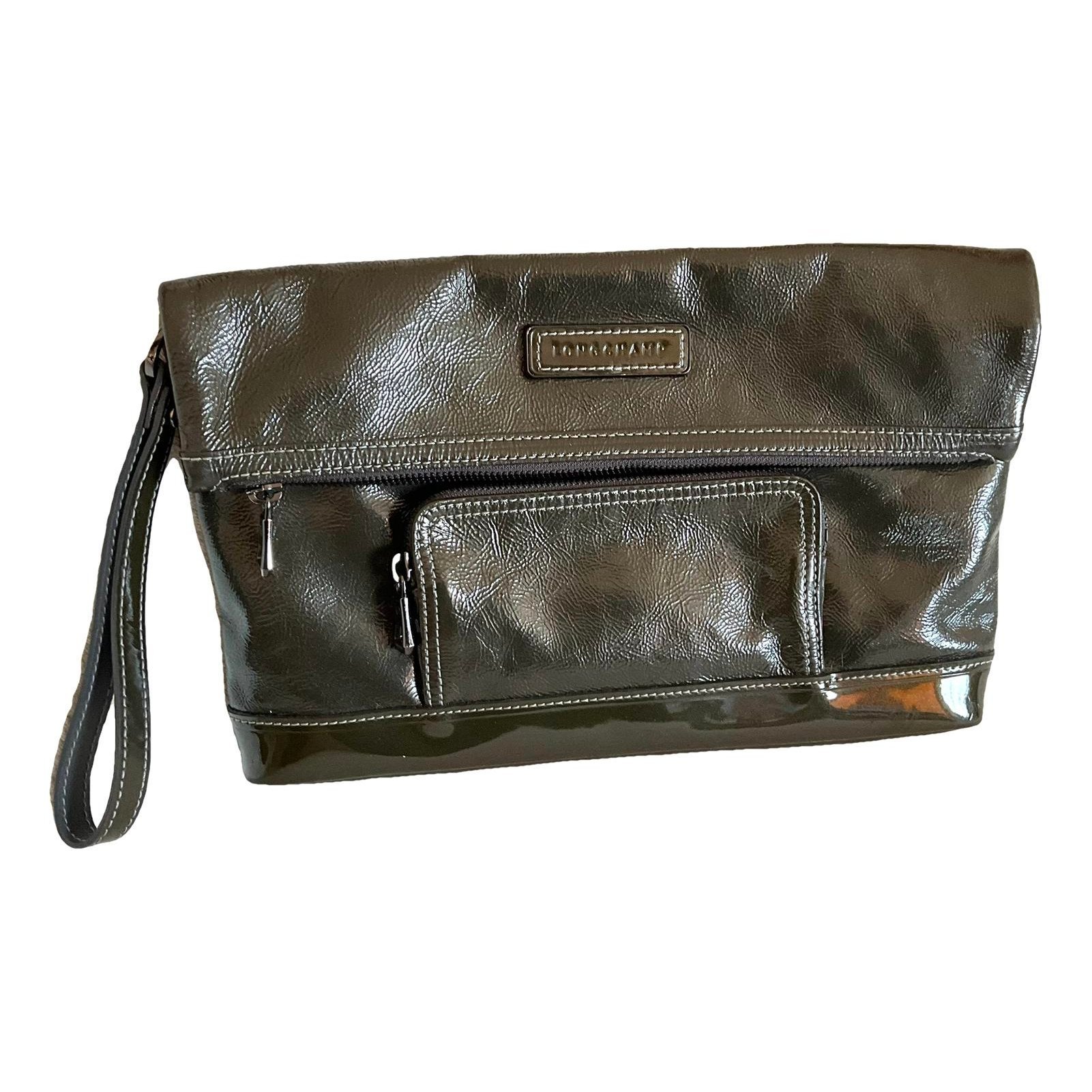 Patent leather clutch bag