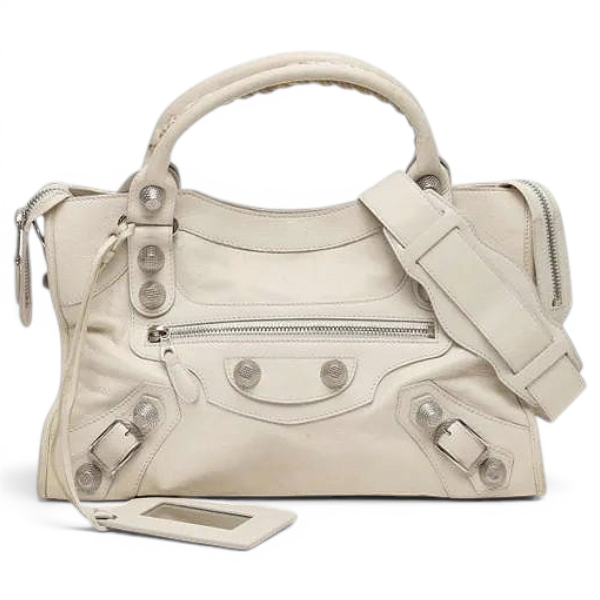 City leather handbag