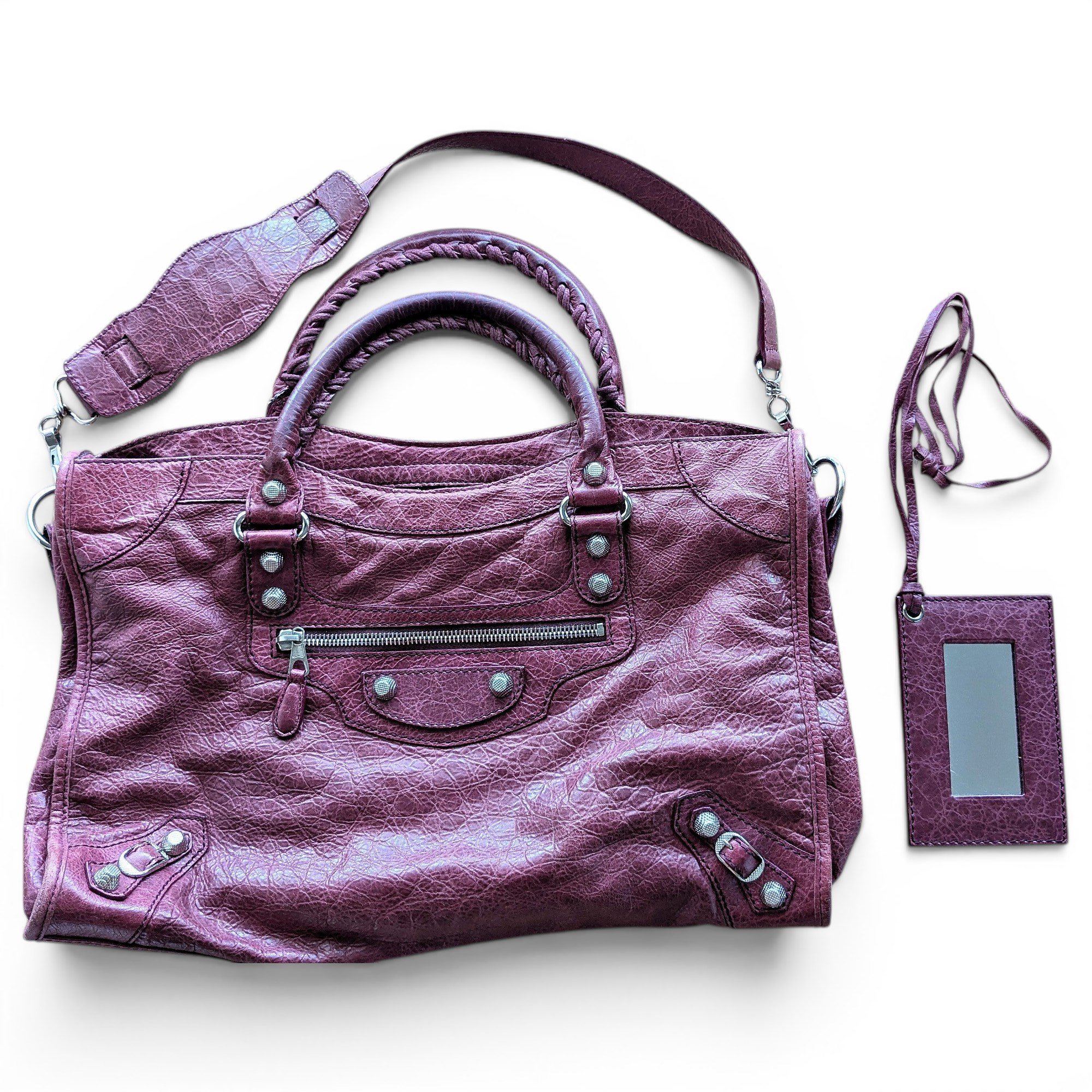City leather handbag