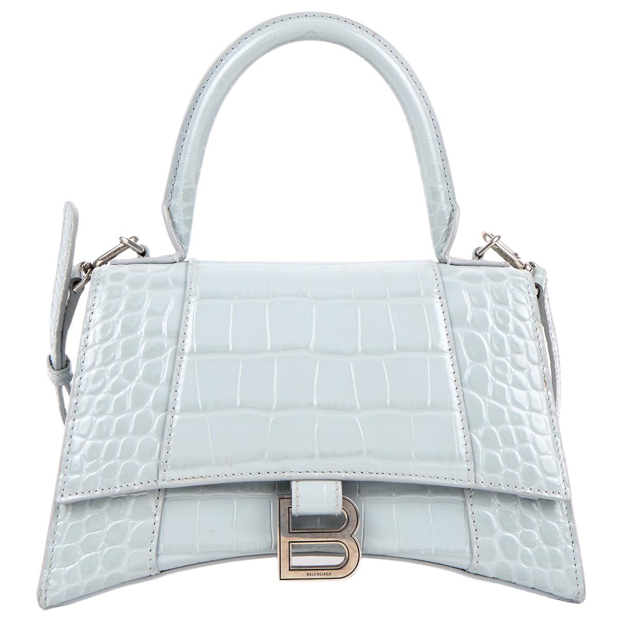 Hourglass leather handbag