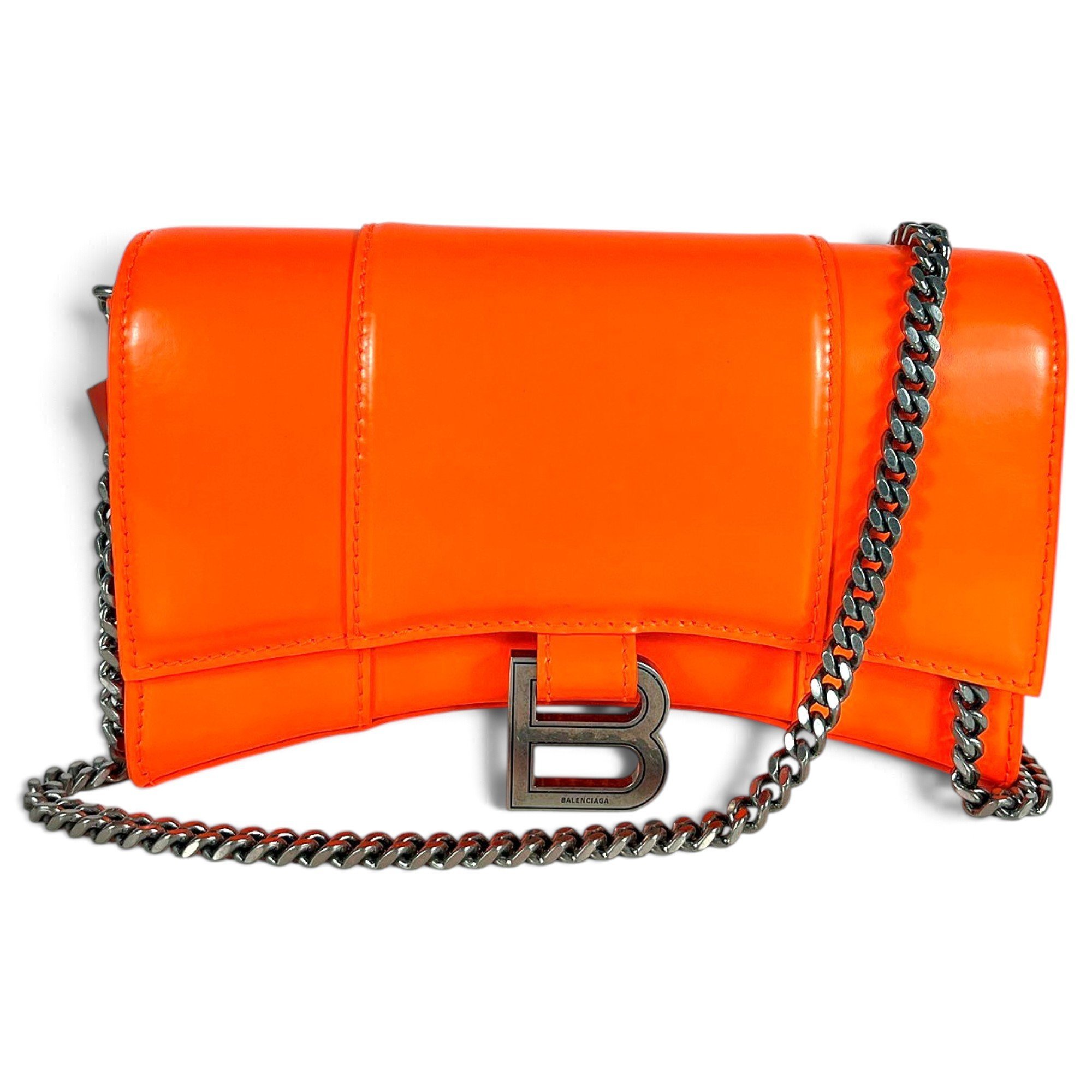 Hourglass patent leather crossbody bag