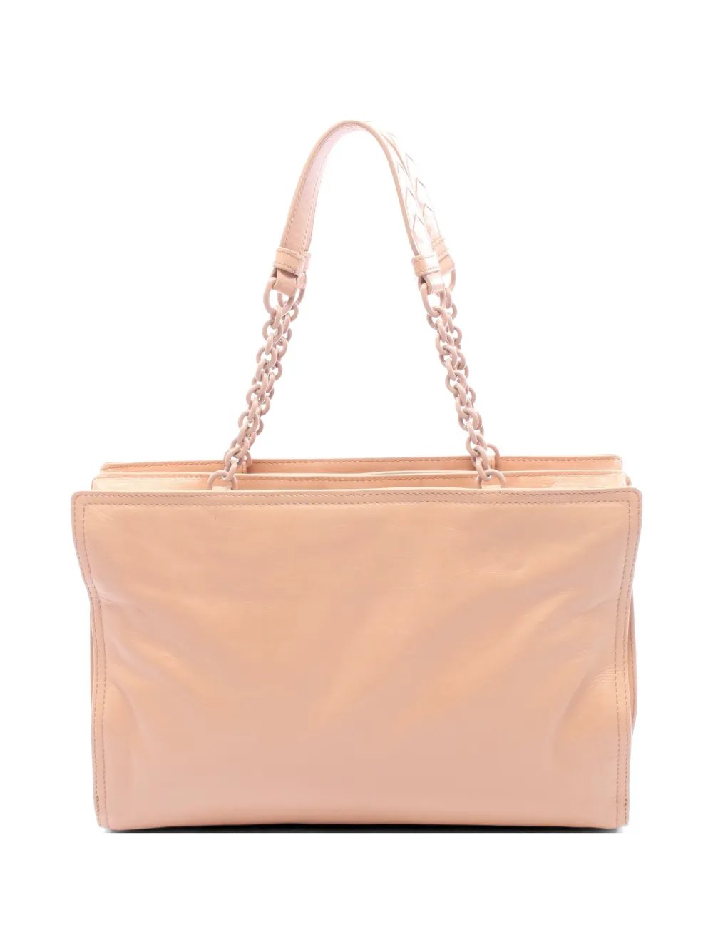 2000s chain-link leather tote bag