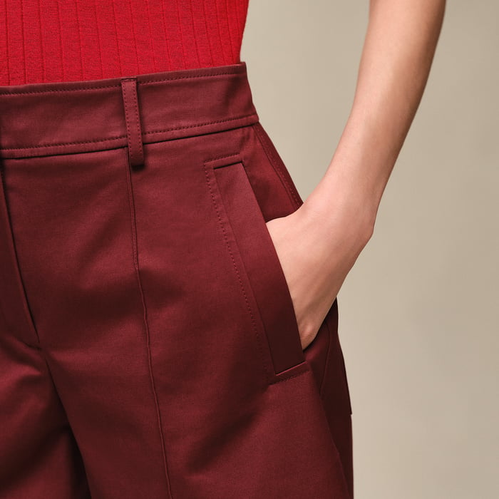 Rouge H Short En Double Twill De Coton