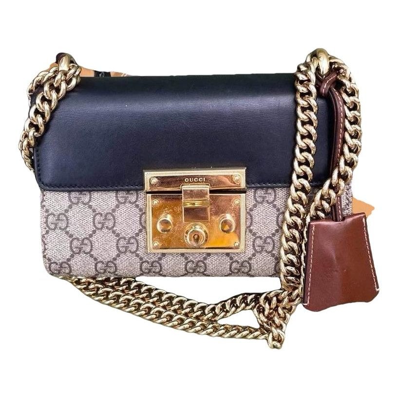 Padlock leather handbag