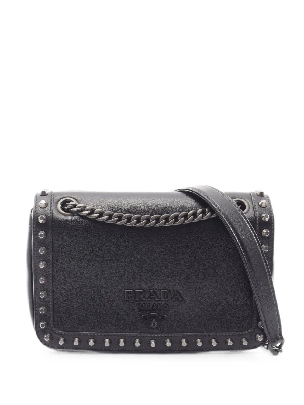 2010s Glace' Calf studded shoulder bag